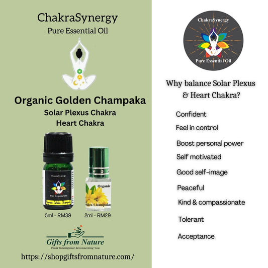 Organic Golden Champaka Chakra Synergy Pure Essential Oil